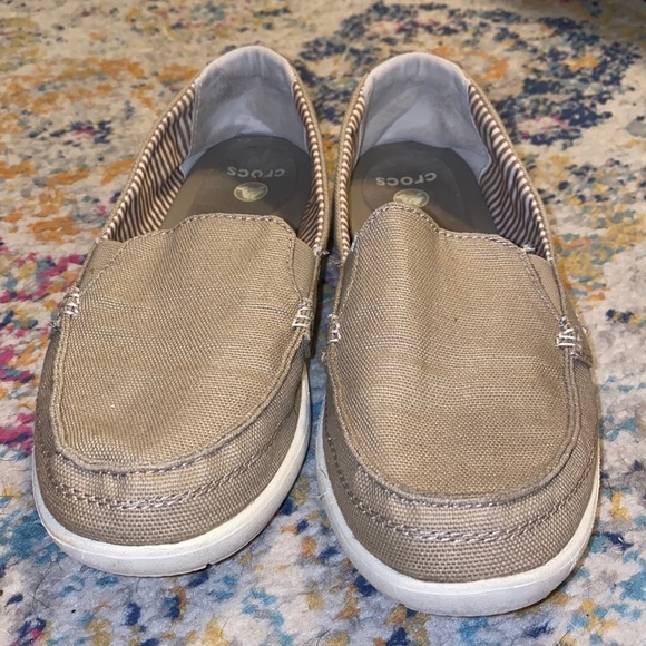 croc canvas loafers